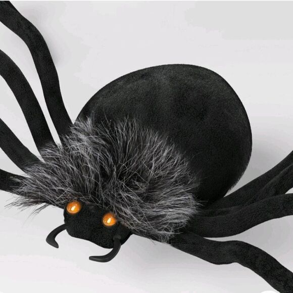 New Hyde and EEK giant 50" Plush black Spider Halloween Decorative Prop - Picture 2 of 3